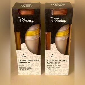 Disney Winnie The Pooh Color-Changing Plastic Tumblers | 2 Set Of 4 (8) NIB NWT